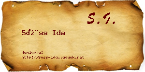 Süss Ida névjegykártya